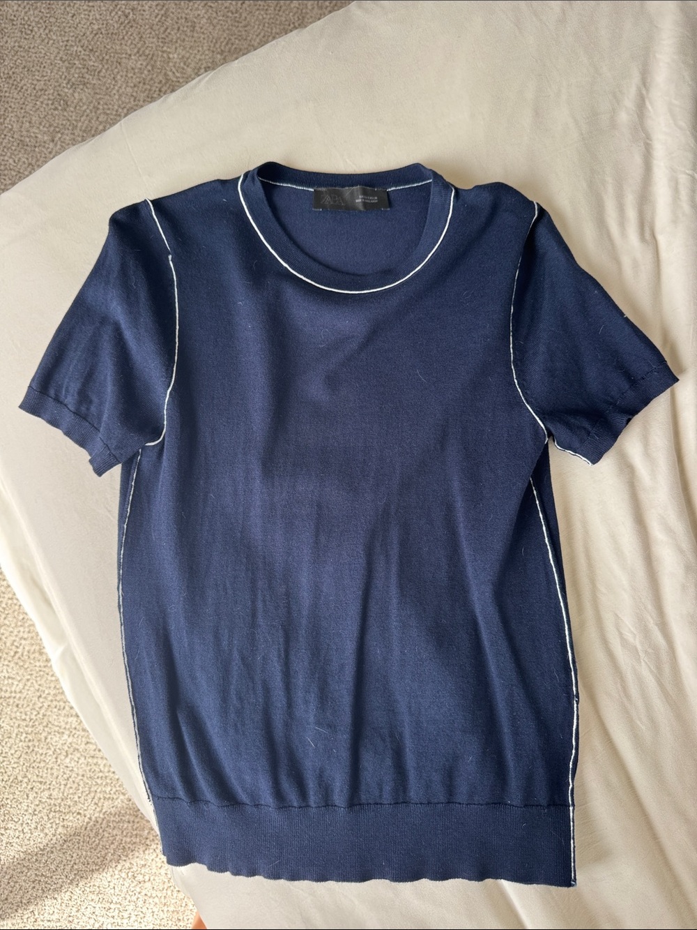 Zara Navy Knit Top
